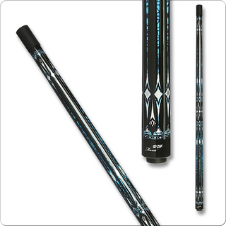 Fury FULC06 LC Series Pool Cue – 12.5mm Tempest Tip, FURY Pin, Gloss Black with Blue & White Accents