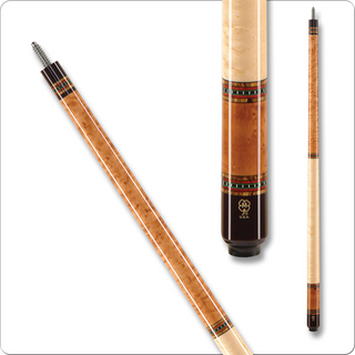 McDermott G229 Pool Cue – 29" G-Core Shaft, 13mm Navigator Black Medium Tip, Light American Cherry Stained Birdseye Maple with Bocote & Cocobolo Rings
