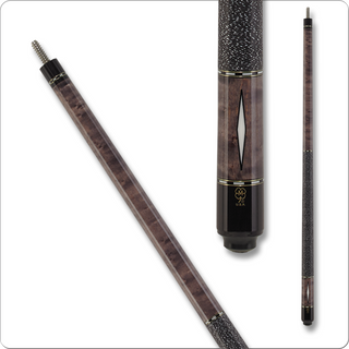 McDermott G302 Pool Cue – 29" G-Core Shaft, 13mm Navigator Black Medium Tip, Birdseye Maple with Titanium Gray Stain & Recon Ivory Diamond Inlay