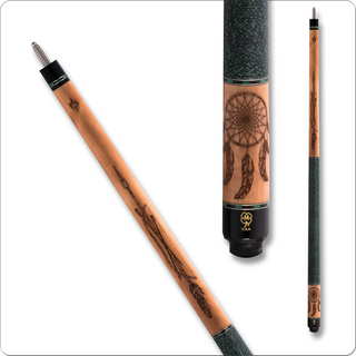 McDermott G337 Dreamcatcher Pool Cue – G-Core Shaft, Navigator Tip, Engraved Wildfire Design – 18oz to 21oz