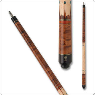 McDermott G407 Pool Cue – G-Core Shaft, Birdseye Maple, Turquoise Inlays, American Cherry Finish – 18oz to 21oz