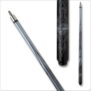Harley-Davidson Tribal Pool Cue – Silver Graphite, 13mm Tip, 19oz–21oz