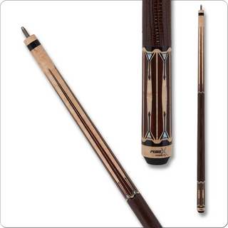 Players HXTE4 - Maple Pool Cue with Rengas & Abalone Graphic and Leather Wrap