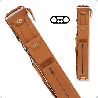 Instroke ISB24 Buffalo Cue Case – 2 Butts / 4 Shafts – Brown Leather