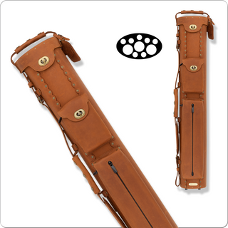 Instroke ISB37 Buffalo Cue Case – 3 Butts / 7 Shafts – Brown Leather Hard Cue Case