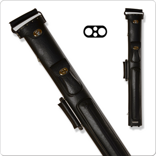 Instroke ISPR22 Premier Cue Case – Black | 2 Butts & 2 Shafts | Durable Vinyl Hard Case with Clasps