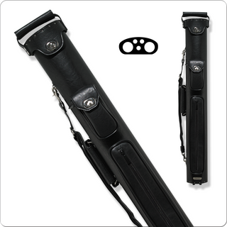 Instroke ISPR23 Premier Cue Case – Black | 2 Butts & 3 Shafts | Durable Vinyl Hard Pool Cue Case with Clasps