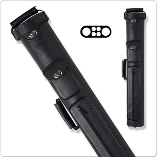Instroke ISPR24 Premier Cue Case – Black | 2 Butts & 4 Shafts | Durable Vinyl Hard Pool Cue Case with Clasps