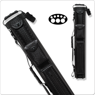 Instroke ISSW35 Southwest Cue Case – Black | 3 Butts & 5 Shafts | Premium Leather Hard Pool Case with Clasps