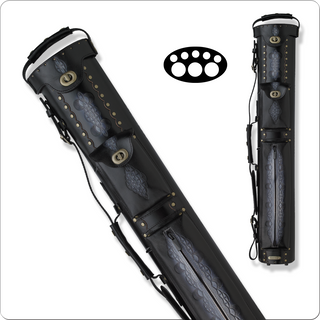 Instroke IST35 Tooled Cue Case | 3 Butts & 5 Shafts | Handcrafted Leather Hard Pool Case