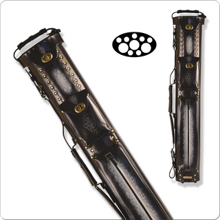 Instroke IST37 Tooled Cue Case | 3 Butts & 7 Shafts | Handcrafted Leather Hard Pool Case