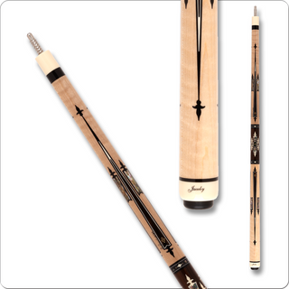 Jacoby JCB17 Pool Cue | 12.75mm Tiger Everest Tip | Tiger Striped Maple with Floating Zircote Points | Radial Pin | USA Made