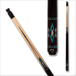 Jacoby JCB2504 HB4T V2 Cue | 12.75mm Tiger Everest Tip | Birdseye Maple & Cocobolo with Turquoise & White Buffalo Turquoise Inlays | Radial Pin | USA Made