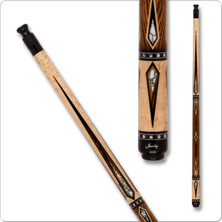 Jacoby JCB2507 HB7 V2 Cue | 12.75mm Tiger Everest Tip | Tiger Stripe Maple & Bocote with White Buffalo Turquoise & Ebony Inlays | Radial Pin | USA Made