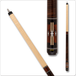 Joss JOS171 Cue – Ebony with Cocobolo & Mother of Pearl Inlays – 13mm Tip – Piloted 5/16x14 – 18–21oz Options