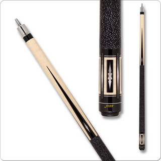 Joss JOS173 Cue – Ebony with Maple Inlays & Mother of Pearl Diamonds – 13mm Tip – 18–21oz – Piloted 5/16x14