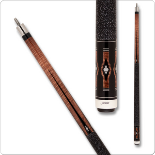 Joss JOS204 Cue – Reddish Brown Maple, Holly & Pearl Diamond Inlays – 13mm Tip – 18–21oz – Piloted 5/16x14 Joint
