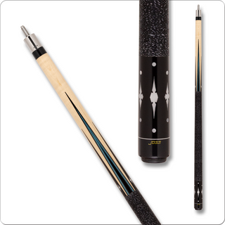 Joss JOS56 Pool Cue – Blue & Black Maple Points with Pearl Inlays – 13mm Triangle or LePro Tip – Piloted 5/16x14 Joint – Made in USA