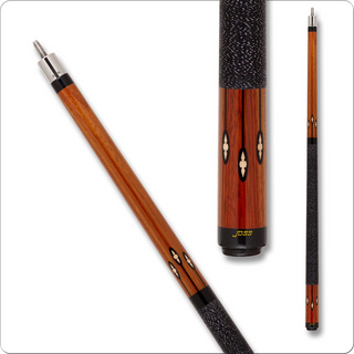 Joss JOS61 Cue – Bloodwood with Holly Diamond Inlays, 13mm Tip – 18–21oz Pool Cue – Made in USA