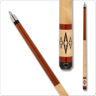 Joss JOS74 Pool Cue – Bloodwood with Maple Handle and Holly Diamond Inlays – 13mm Tip – Piloted 5/16x14 Joint