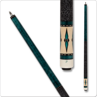 Pechauer JP2506 JP Series Cue – Teal Maple, Teal Pearl Inlays, 12.75mm Jade Tip, Irish Linen Wrap