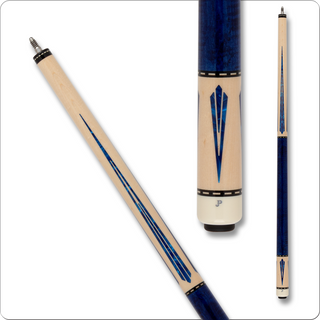 Pechauer JP2507 JP Series Cue – Maple with Floating Points, Blue Pearl Inlays, 12.75mm Jade Tip