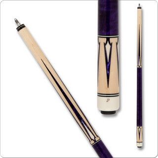 Pechauer JP2514 JP Series Cue – Purple Stained Maple with Pearl & Ivory Inlays, 12.75mm Tip
