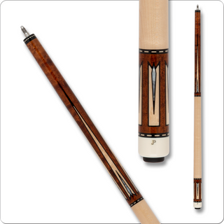 Pechauer JP2516 JP Series Cue – Chestnut Maple with Ebony-Framed Maple & Pearl Inlays, 12.75mm Tip