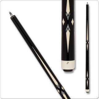Pechauer JP2519 JP Series Cue – Ebony Maple with Ivory Points & Pearl Inlays, 12.75mm Tip