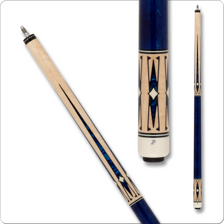 Pechauer JP2520 JP Series Cue – Maple with Blue Pearl Points & Ivory Inlays, 12.75mm Tip