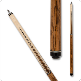 Pechauer JP25R08 Pro Series Cue – Bocote Points, Ebony Framing, 12.75mm Jade Tip