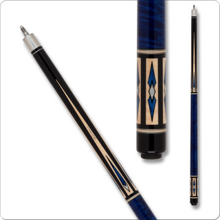 Pechauer JP25R10 Pro Series Cue – Ebony-Stained Maple, Blue Juma & Pearl Inlays, 12.75mm Tip