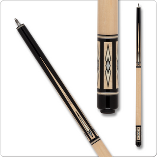 Pechauer JP25R11 Pro Series Cue – Ebony-Stained Maple, Sim. Ivory & Pearl Inlays, 12.75mm Tip
