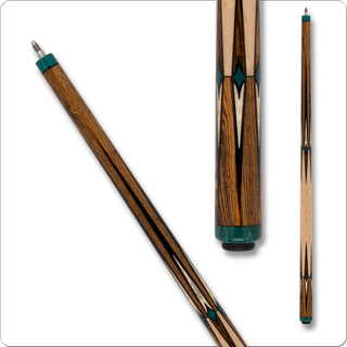 Pechauer JP25R13 Pro Series Cue – Bocote, Figured Maple & Malachite Inlays, 12.75mm Tip