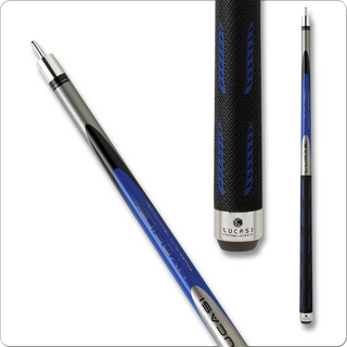 Lucasi LH10 Hybrid Cue – Uni-Loc – Kamui Tip – Hybrid Shaft – G5 Grip – Blue/Black/Silver Design