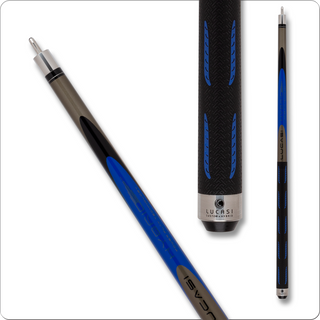 Lucasi LH10 Hybrid Cue – Uni-Loc – Kamui Tip – Hybrid Shaft – G5 Grip – Blue/Black/Silver Design
