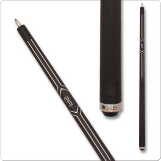 Lucasi LHC14 Hybrid Cue – Uni-Loc – Kamui Soft Tip – G5 Grip – Matte Black with Silver Stripes – 11.75mm