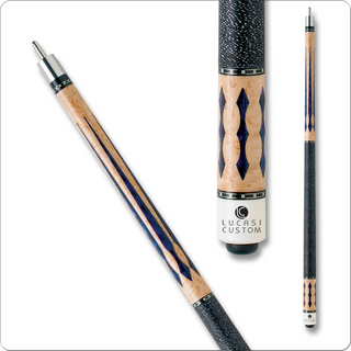 Lucasi LZ2004NB Custom Sneaky Pete Cue – 12.75mm Tiger Everest Tip, Zero Flexpoint Shaft, 29" Solid Maple, Uni-Loc Joint, Stainless Steel Collar with Checkered Ring (18oz–21oz)
