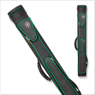 McDermott MCDC22 Hybrid 4x7 Cue Case – Black & Green Vinyl, Holds 4 Butts & 7 Shafts