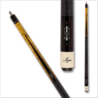 Meucci ME9715 Cue with The Pro Shaft – Stained Birdseye Maple with Ebony Points & Pearlized Inlays