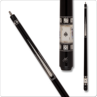 Meucci MECAS10 Pool Cue – 19oz, 29" The Pro Shaft, Pearl Paua Shell Casino Dice Design