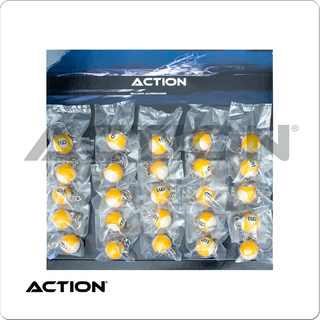 Action NI9BK25 – 9-Ball Keychain (Card of 25) | 1-Inch Billiards Key Rings for Retail & Players