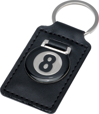 Action NIKC8 – 8-Ball Leather Key Chain | Billiards-Themed Accessory