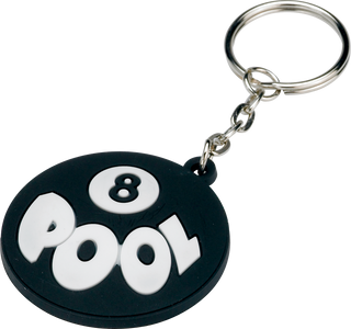 Action NIKCP – 8-Ball Rubber Key Chain | Billiards-Themed with “POOL” Design