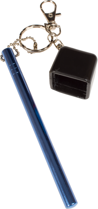 QCHM Metal Pool Cue Chalker with Keychain – Sturdy Metal & Vinyl Build | Available in Blue, Bronze, Gold & Silver