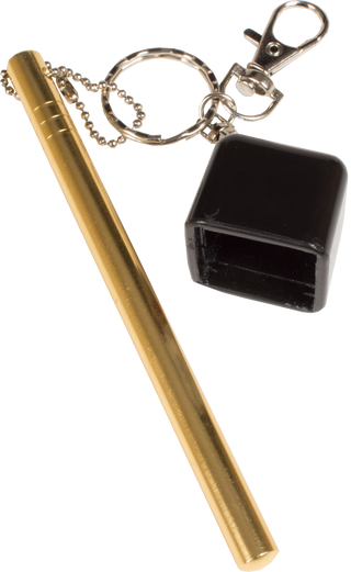 QCHM Metal Pool Cue Chalker with Keychain – Sturdy Metal & Vinyl Build | Available in Blue, Bronze, Gold & Silver