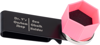 Dr. V’s QCNEO Neo Magnetic Pool Cue Chalker – Hexagon Design | Black Metal with Super Strong Magnet & Neon Vinyl Holder (Various Colors)