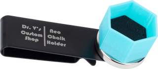 Dr. V’s QCNEO Neo Magnetic Pool Cue Chalker – Hexagon Design | Black Metal with Super Strong Magnet & Neon Vinyl Holder (Various Colors)