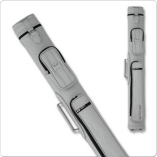 QK-S QKS03 2x2 Hard Pool Cue Case – Black & Grey Vinyl, 2 Butts 2 Shafts