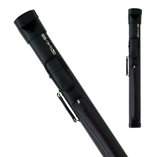 QK-S QKS04 2x3 Hard Pool Cue Case – Black & White Vinyl, Snap Closure, 2 Pockets